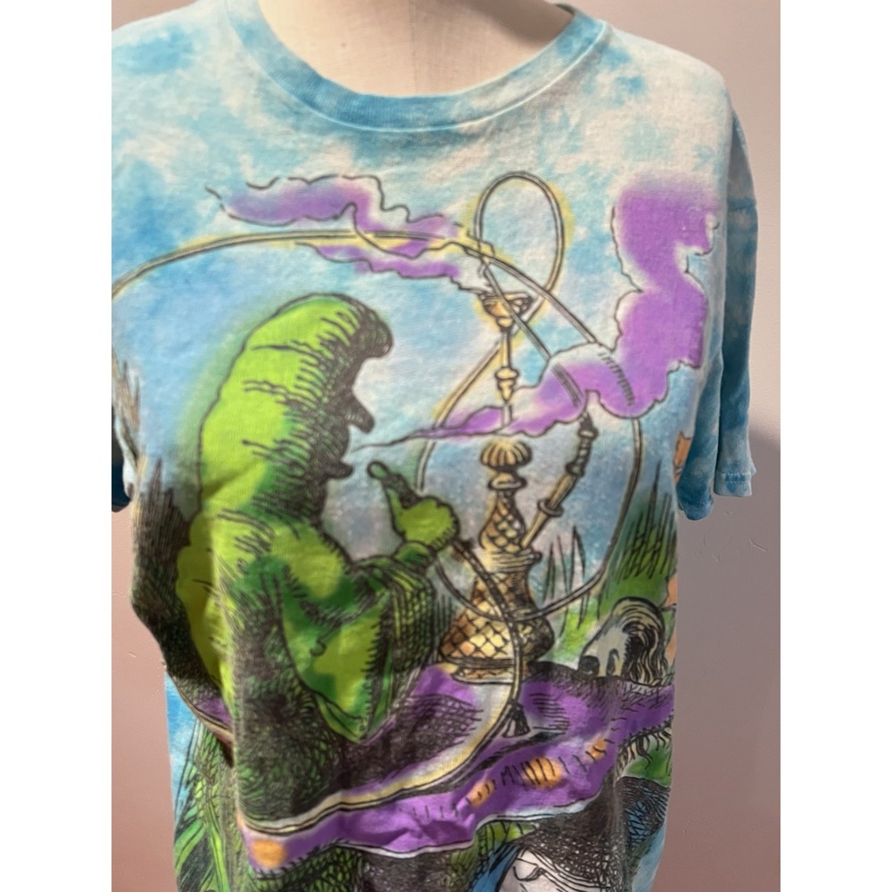 Liquid Blue Alice In Wonderland Tie Dye AOP T Shirt Adult Size M Blue Graphic T - Picture 2 of 6